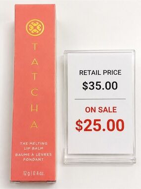 Tatcha Lip Balm Packaging in Pink and Gold